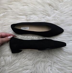 L.K. Bennett Constance Suede Ballet Black